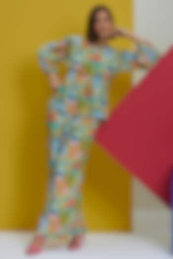 Yellow Natural Crepe Co-Ord Set by Nautanky By Nilesh Parashar at Pernia's Pop Up Shop