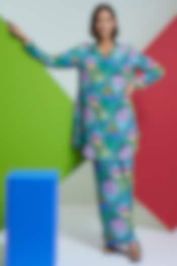 Forest Green Natural Crepe Co-Ord Set by Nautanky By Nilesh Parashar at Pernia's Pop Up Shop