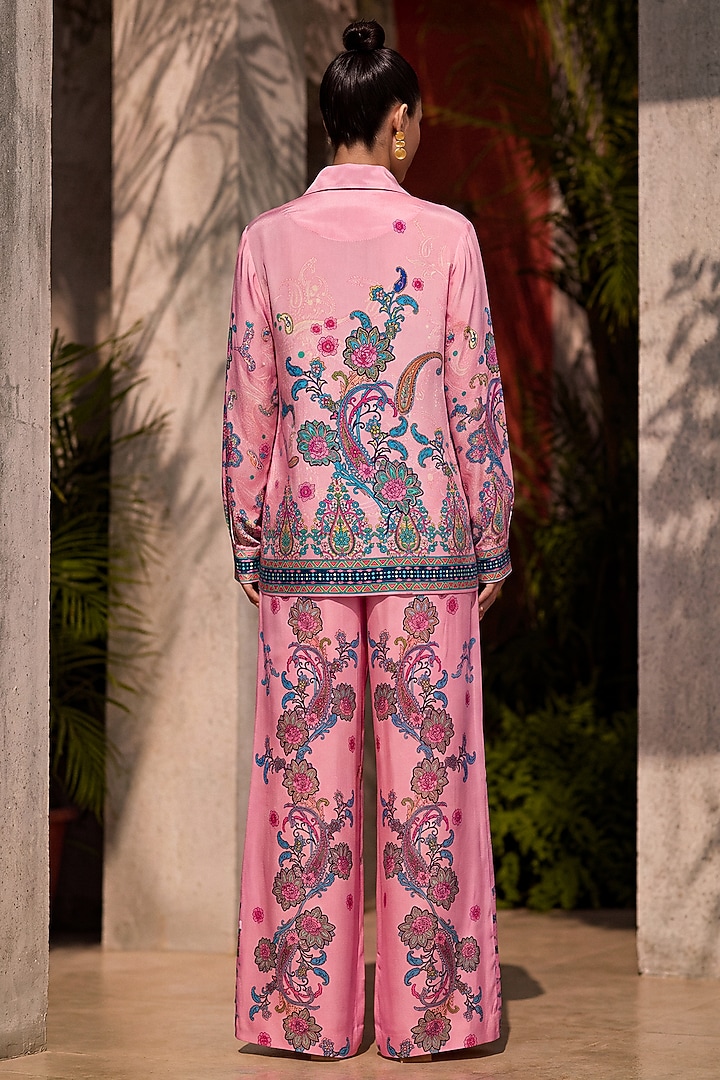 Pink Natural Crepe Paisley Printed Co-Ord Set by Nautanky By Nilesh Parashar at Pernia's Pop Up Shop