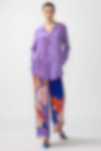 Lilac Natural Crepe Printed Co-Ord Set by Nautanky By Nilesh Parashar at Pernia's Pop Up Shop