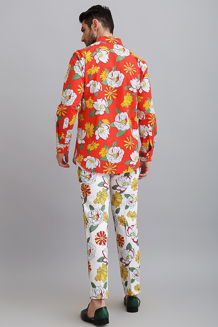 White Neoprene Pant Set by Nautanky By Nilesh Parashar Men at Pernia's Pop Up Shop