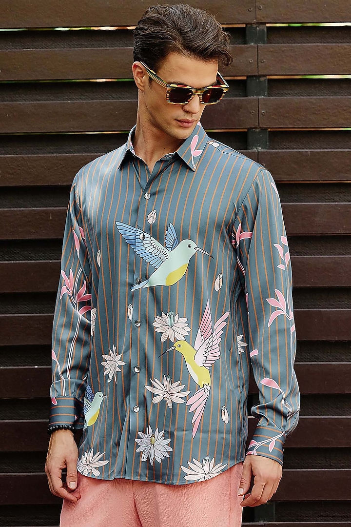 Peach Fluid Cotton Pant Set by Nautanky By Nilesh Parashar Men at Pernia's Pop Up Shop