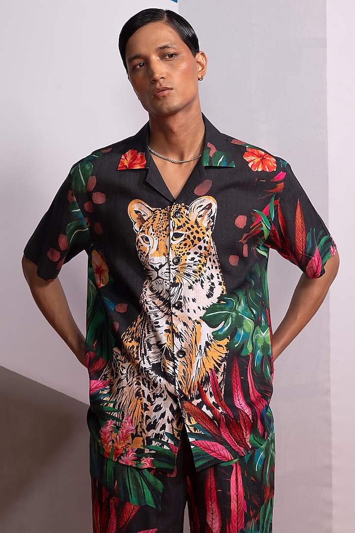 Brown Cotton Linen Co-Ord Set by Nautanky By Nilesh Parashar Men at Pernia's Pop Up Shop