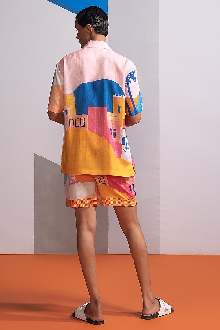 Pink Cotton Linen Co-Ord Set by Nautanky By Nilesh Parashar Men at Pernia's Pop Up Shop