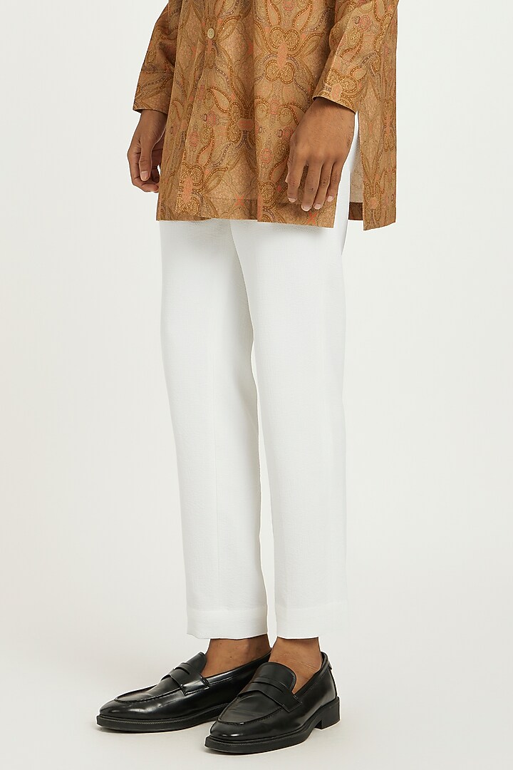 Tan Handwoven Cotton Monochromatic Kurta Set by Nautanky By Nilesh Parashar Men at Pernia's Pop Up Shop