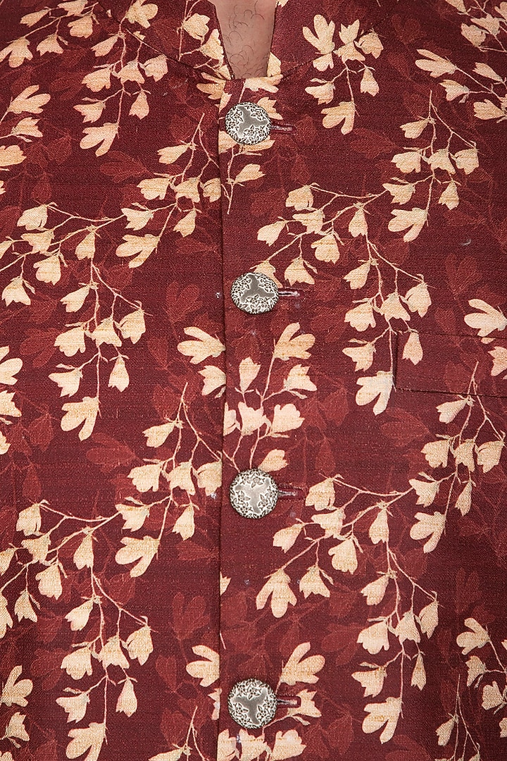 Brown Printed Wedding Sherwani Set by Nautanky By Nilesh Parashar Men at Pernia's Pop Up Shop