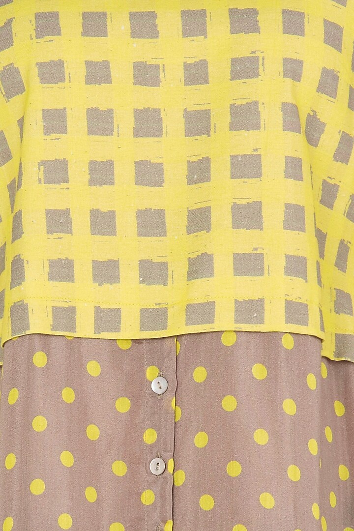 A polka and check cotton silk khadi shirt dress available only at Pernia's Pop Up Shop.