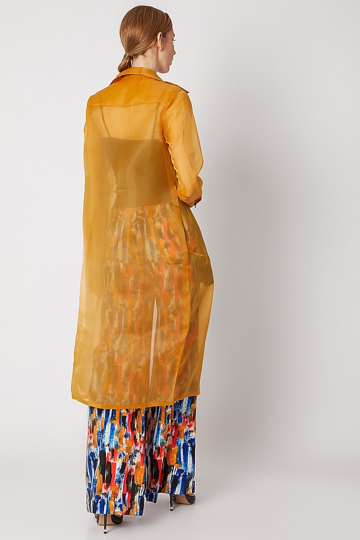 Mustard Trench Coat With Front Opening by Nori at Pernia's Pop Up Shop
