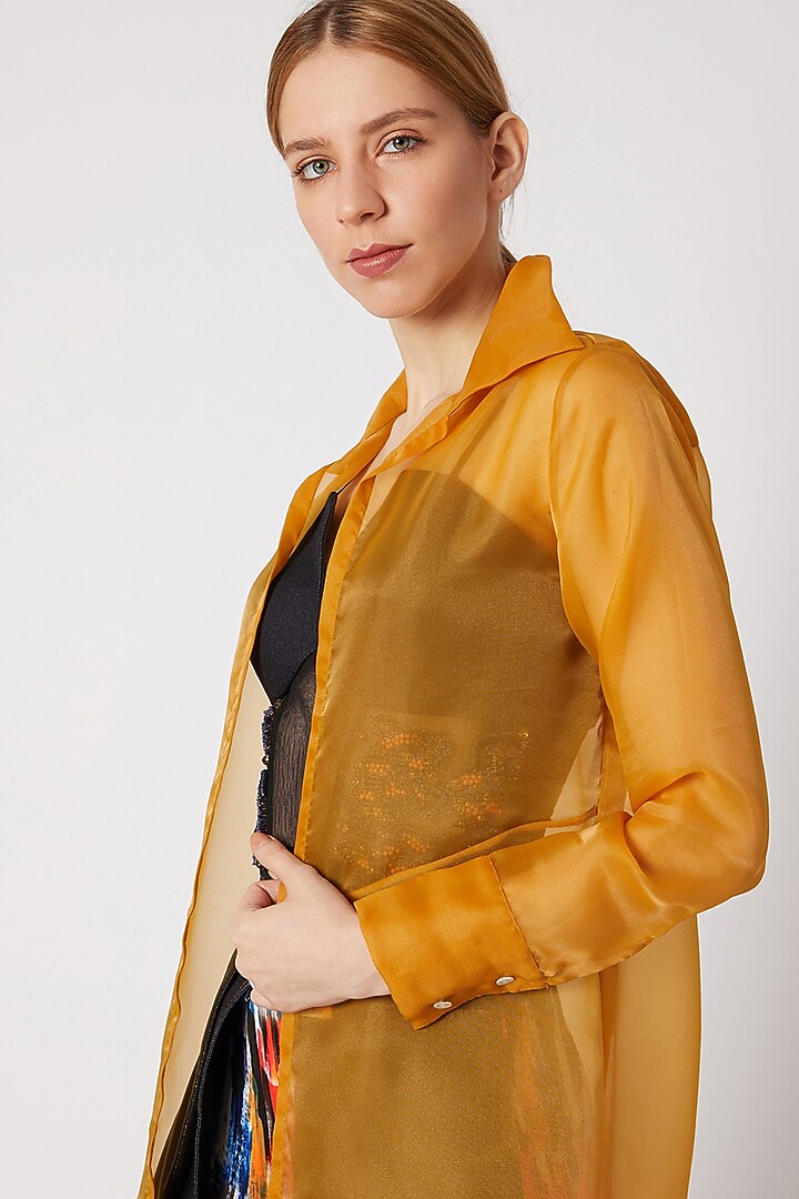 Mustard Trench Coat With Front Opening by Nori at Pernia's Pop Up Shop