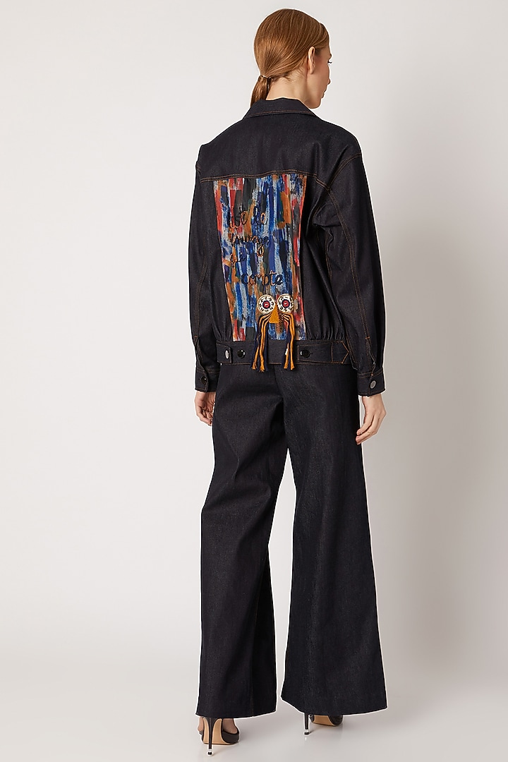 Cobalt Blue Oversized Embroidered Jacket by Nori at Pernia's Pop Up Shop