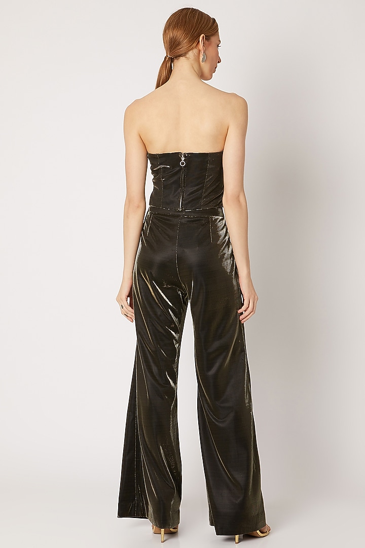 Gold High Waisted Pants With Belt by Nori at Pernia's Pop Up Shop