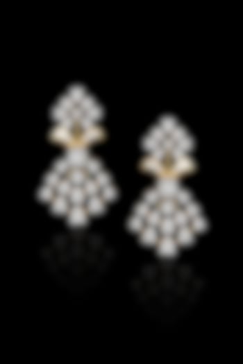 18kt Yellow Gold Finish Diamond Dangler Earrings by Nornament at Pernia's Pop Up Shop