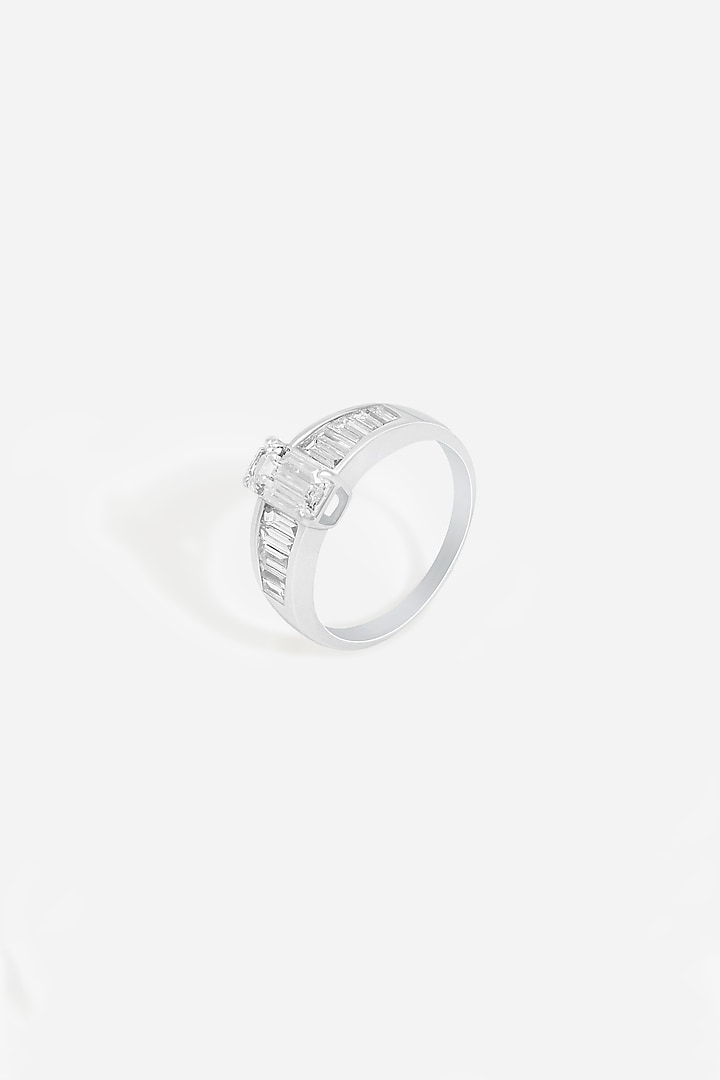 18kt Gold Finish Baguette & Emerald-Cut Diamond Ring by Nornament at Pernia's Pop Up Shop