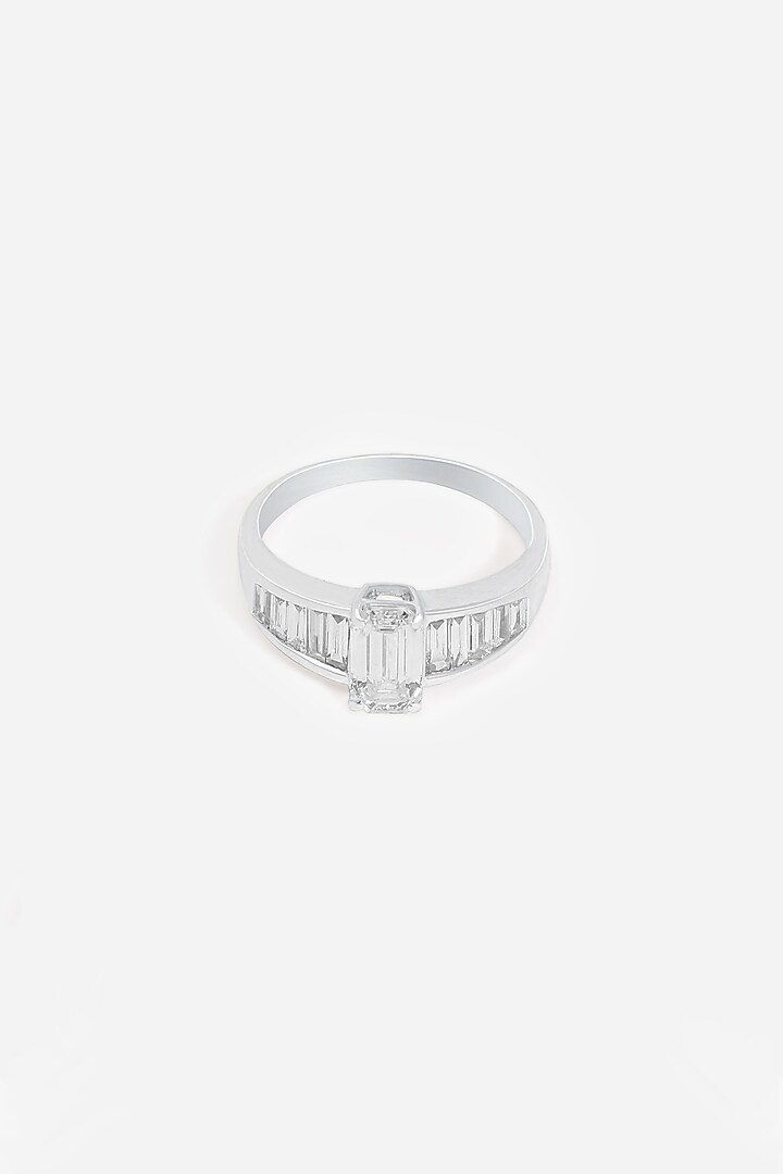 18kt Gold Finish Baguette & Emerald-Cut Diamond Ring by Nornament at Pernia's Pop Up Shop