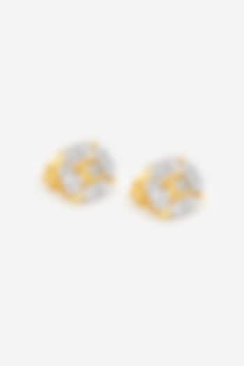 14kt Yellow Gold Finish Diamond & Kundan Polki Stud Earrings by Nornament at Pernia's Pop Up Shop