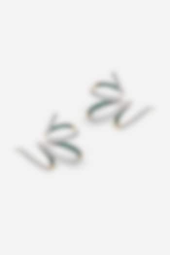 14kt Yellow Gold Finish Diamond & Green Stone Earcuffs by Nornament at Pernia's Pop Up Shop