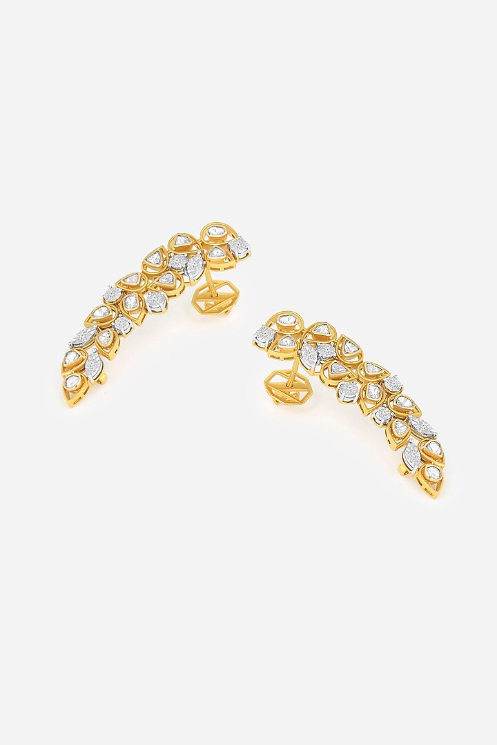 14kt Yellow Gold Finish Round-Shaped Diamond Ear Cuffs by Nornament at Pernia's Pop Up Shop