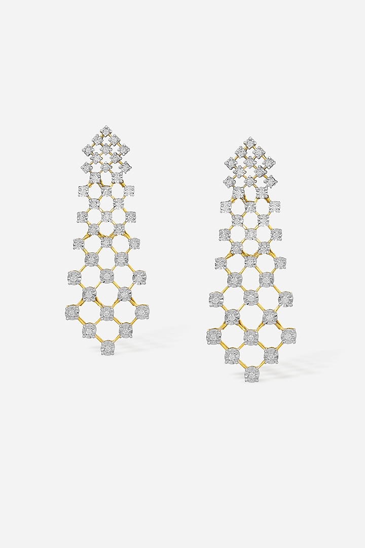 14kt Yellow Gold Finish Round-Shaped Diamond Earrings by Nornament at Pernia's Pop Up Shop