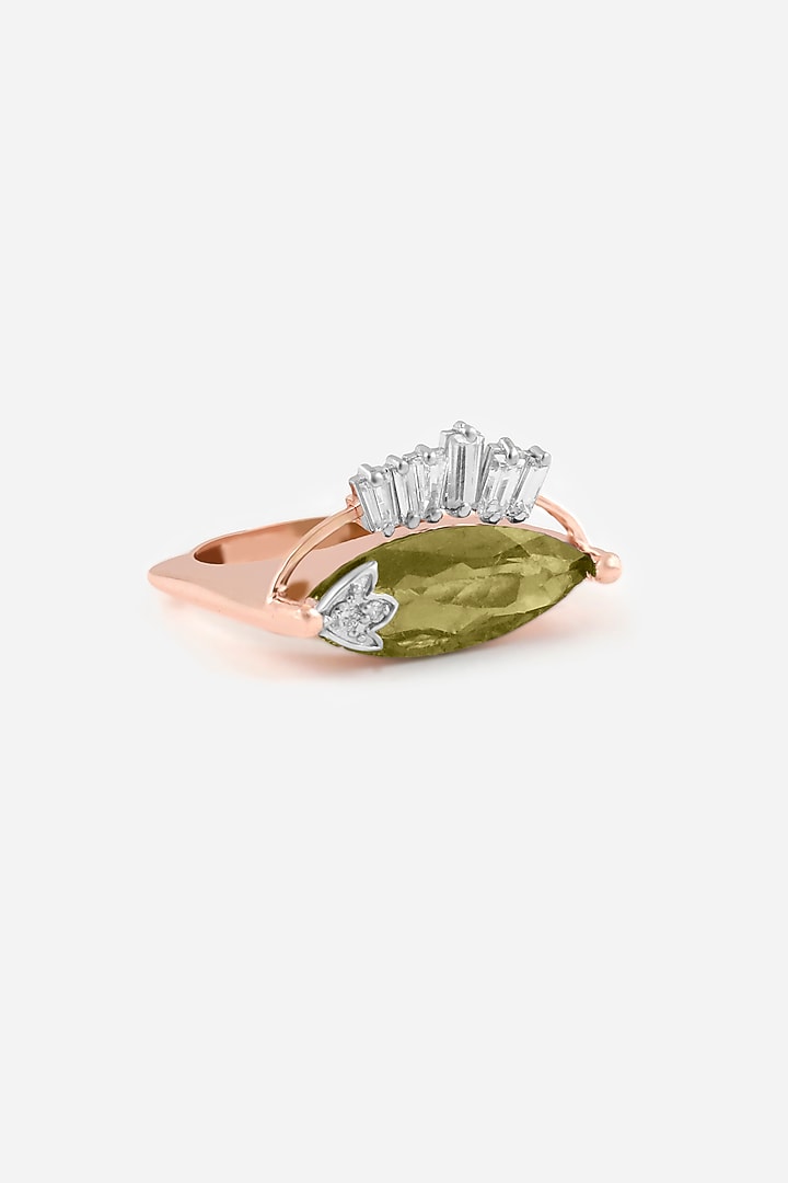 18kt Rose Gold Finish Green Tourmaline Stone Ring by Nornament at Pernia's Pop Up Shop