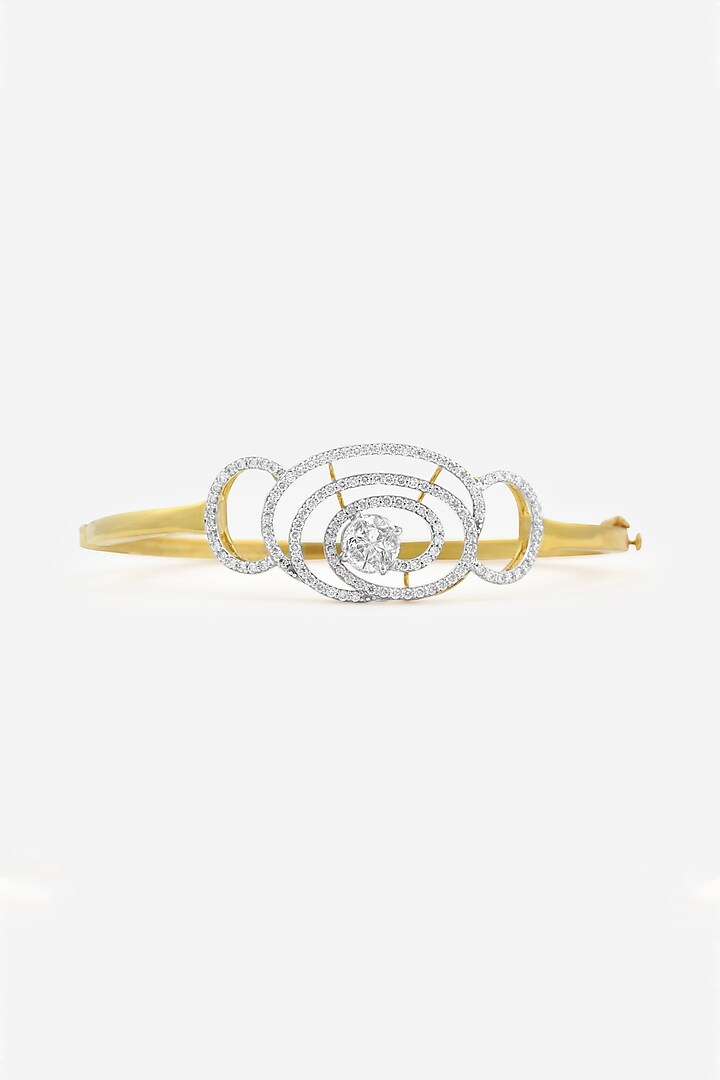18kt Yellow Gold Finish Round & Pie-Cut Diamond Bracelet by Nornament at Pernia's Pop Up Shop