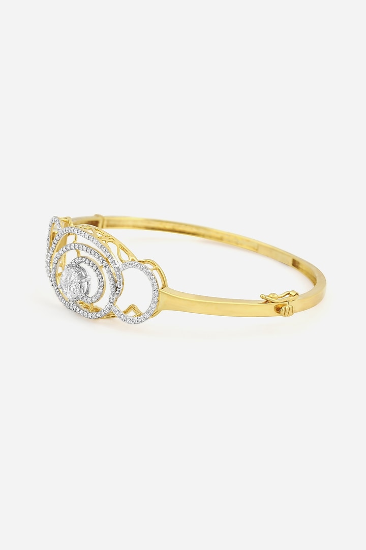 18kt Yellow Gold Finish Round & Pie-Cut Diamond Bracelet by Nornament at Pernia's Pop Up Shop