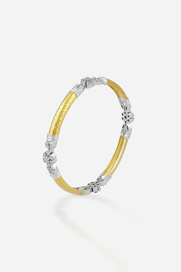 14kt Yellow Gold Finish Diamond Bangle by Nornament at Pernia's Pop Up Shop