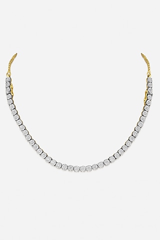 14kt Yellow Gold Finish Diamond Chain Necklace by Nornament
