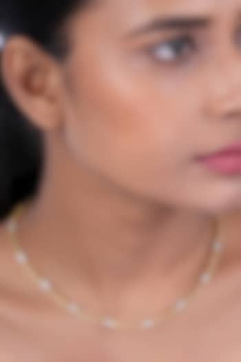 18kt Yellow Gold Finish Round & Baguette-Cut Diamond Chain Necklace by Nornament at Pernia's Pop Up Shop