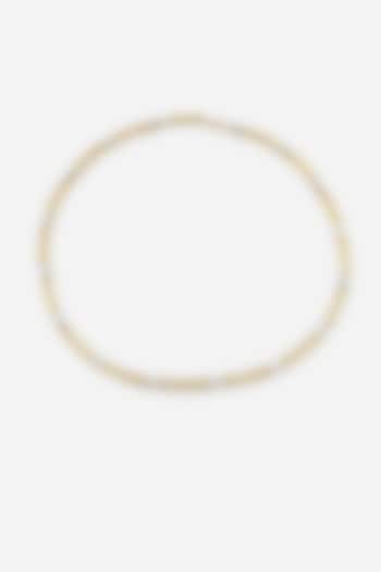 18kt Yellow Gold Finish Round & Baguette-Cut Diamond Chain Necklace by Nornament at Pernia's Pop Up Shop