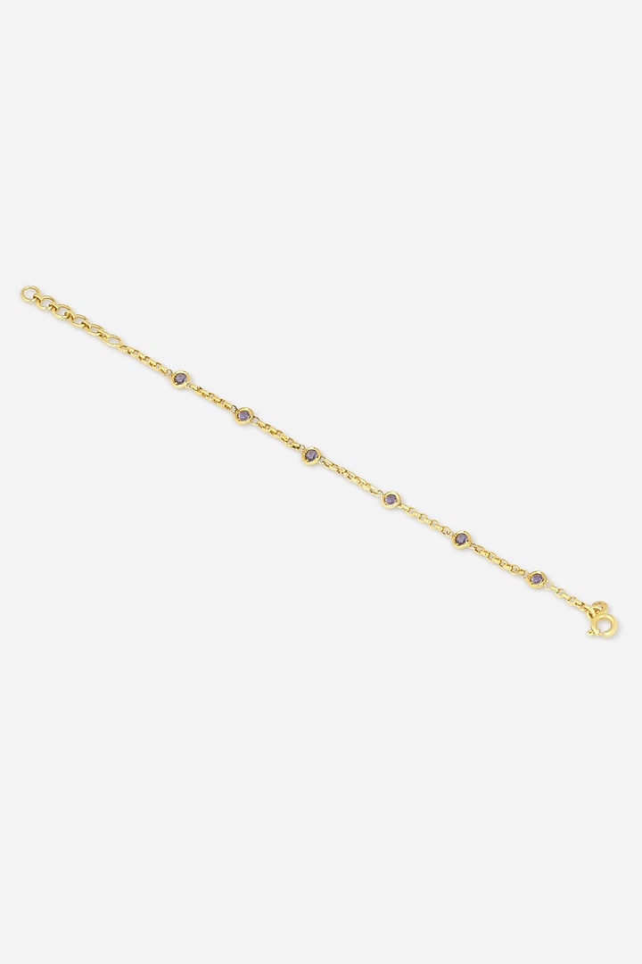 18kt Yellow Gold Finish Blue Semi-Precious Stone Openable Bracelet by Nornament at Pernia's Pop Up Shop