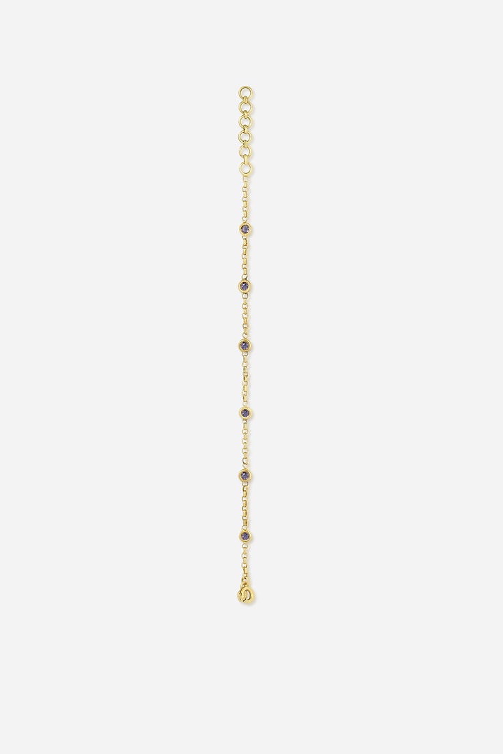 18kt Yellow Gold Finish Blue Semi-Precious Stone Openable Bracelet by Nornament at Pernia's Pop Up Shop