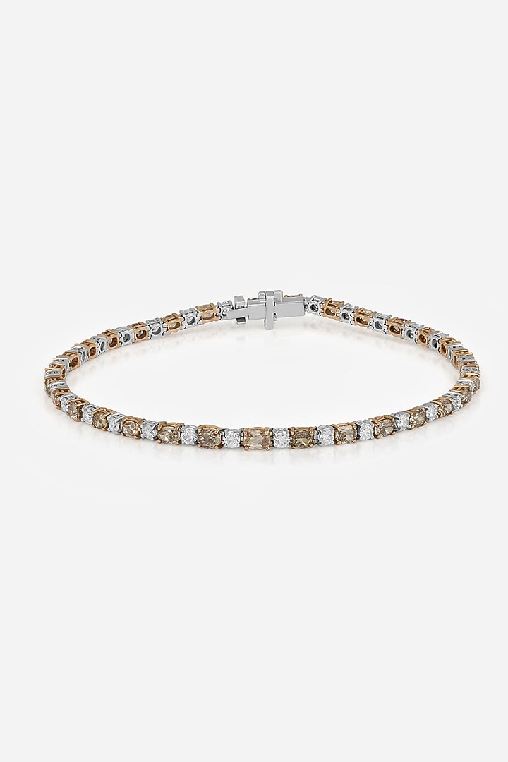 18kt White Rhodium Finish Pink Diamond Tennis Bracelet by Nornament at Pernia's Pop Up Shop