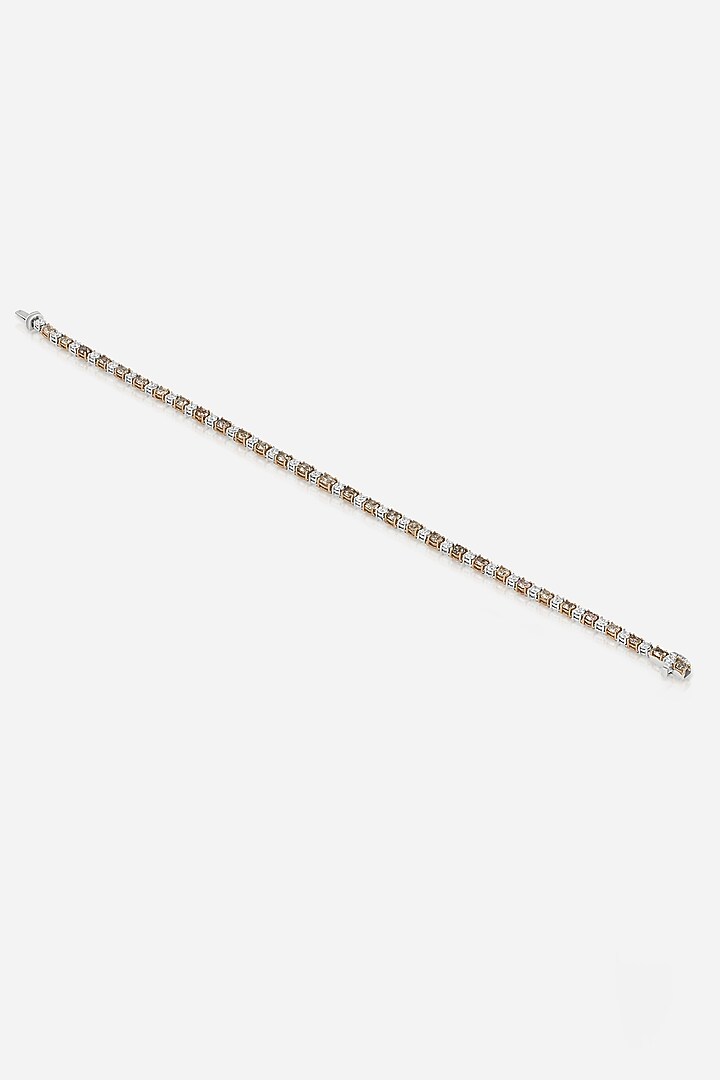 18kt White Rhodium Finish Pink Diamond Tennis Bracelet by Nornament at Pernia's Pop Up Shop