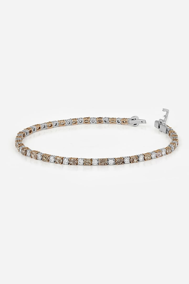 18kt White Rhodium Finish Pink Diamond Tennis Bracelet by Nornament at Pernia's Pop Up Shop