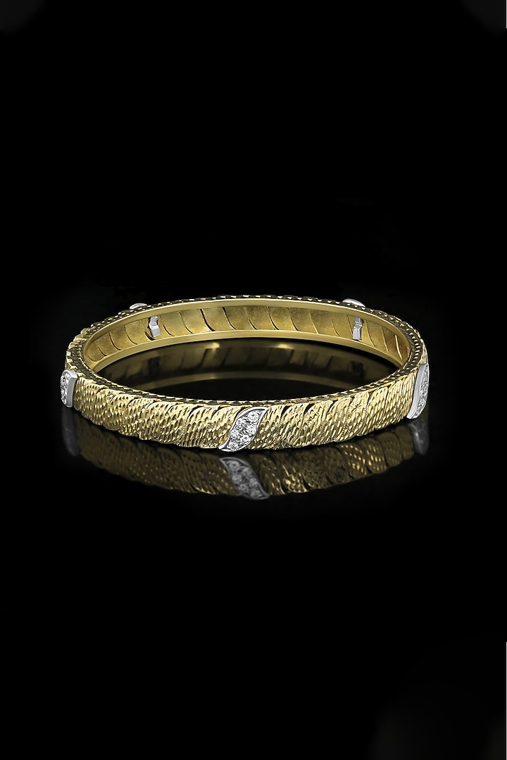18kt Yellow Gold Finish Round-Shaped Diamond Bangle by Nornament at Pernia's Pop Up Shop