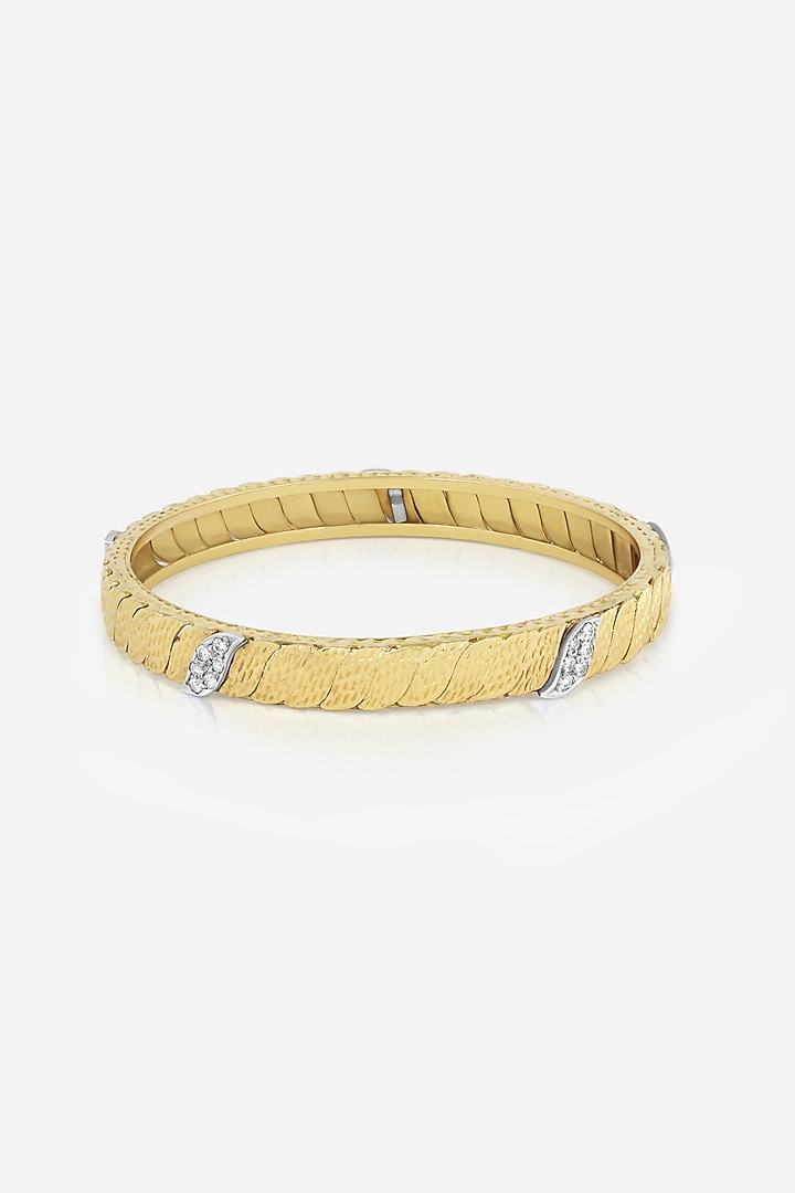 18kt Yellow Gold Finish Round-Shaped Diamond Bangle by Nornament at Pernia's Pop Up Shop