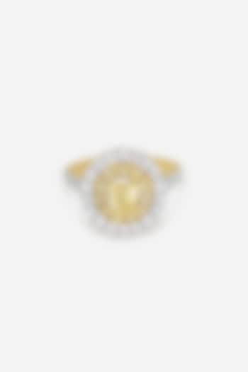 18kt Yellow Gold Finish Round-Shaped Yellow Diamond Ring by Nornament at Pernia's Pop Up Shop