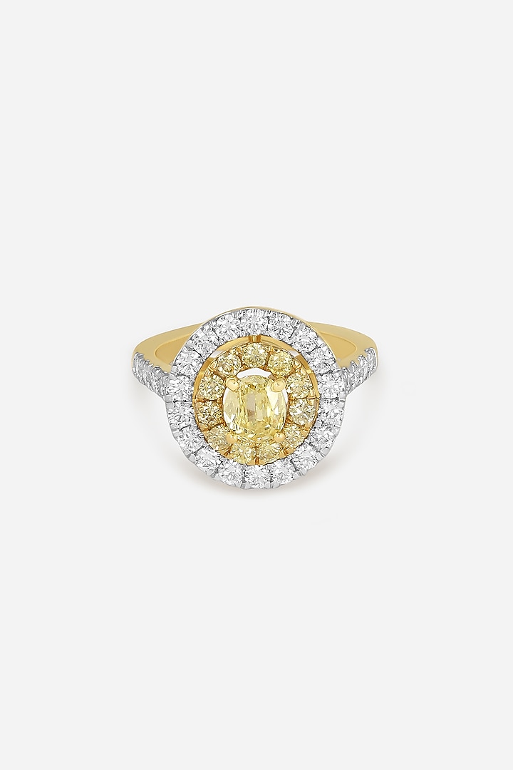 18kt Yellow Gold Finish Round-Shaped Yellow Diamond Ring by Nornament at Pernia's Pop Up Shop