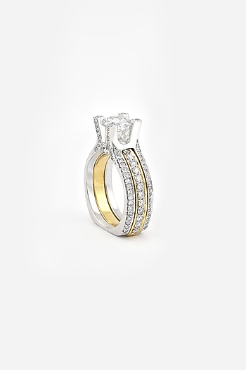 18kt Yellow Gold Finish Round-Shaped Diamond Ring by Nornament at Pernia's Pop Up Shop