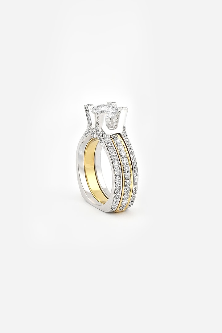 18kt Yellow Gold Finish Round-Shaped Diamond Ring by Nornament at Pernia's Pop Up Shop