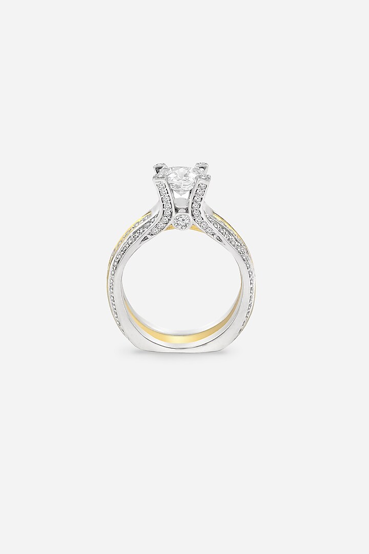 18kt Yellow Gold Finish Round-Shaped Diamond Ring by Nornament at Pernia's Pop Up Shop