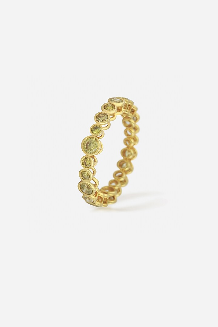 18kt Yellow Gold Finish Round-Shaped Diamond Ring by Nornament at Pernia's Pop Up Shop