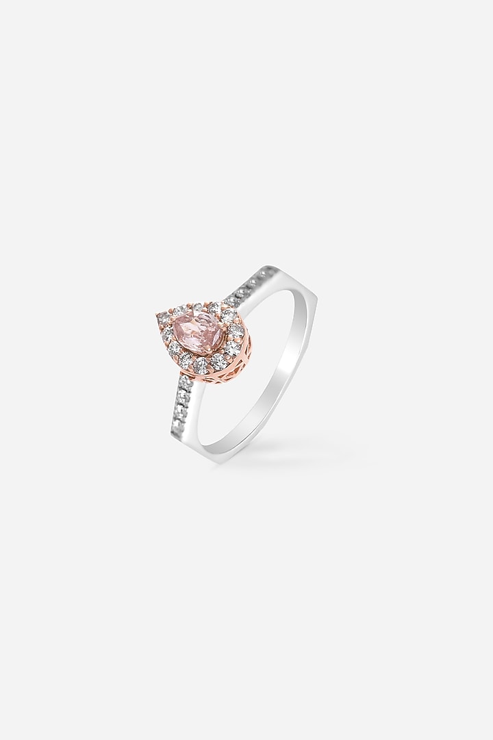18kt Yellow Gold Finish Pear-Cut Pink Diamond Ring by Nornament at Pernia's Pop Up Shop