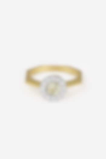 18kt Yellow Gold Finish Diamond & Blue Stone Ring by Nornament at Pernia's Pop Up Shop