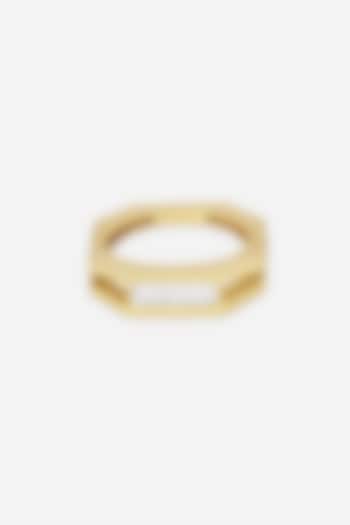 18kt Yellow Gold Finish Baguette Diamond Octagon Ring by Nornament at Pernia's Pop Up Shop