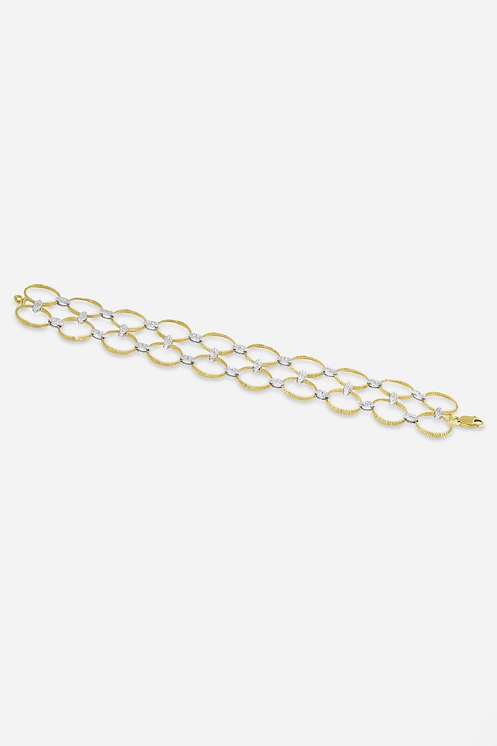 18kt Yellow Gold Finish Round-Shaped Diamond Openable Bracelet by Nornament at Pernia's Pop Up Shop
