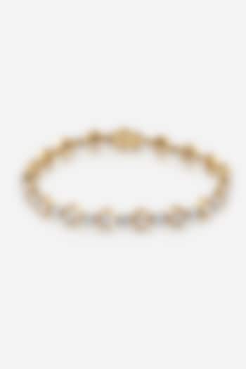 14kt Yellow Gold Finish Diamond & Kundan Polki Tennis Bracelet by Nornament at Pernia's Pop Up Shop