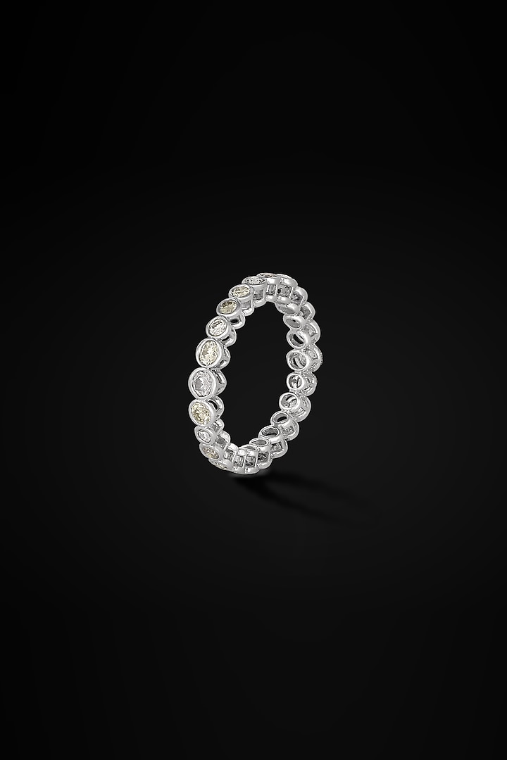 18kt White Rhodium Finish Diamond Halo Ring by Nornament at Pernia's Pop Up Shop