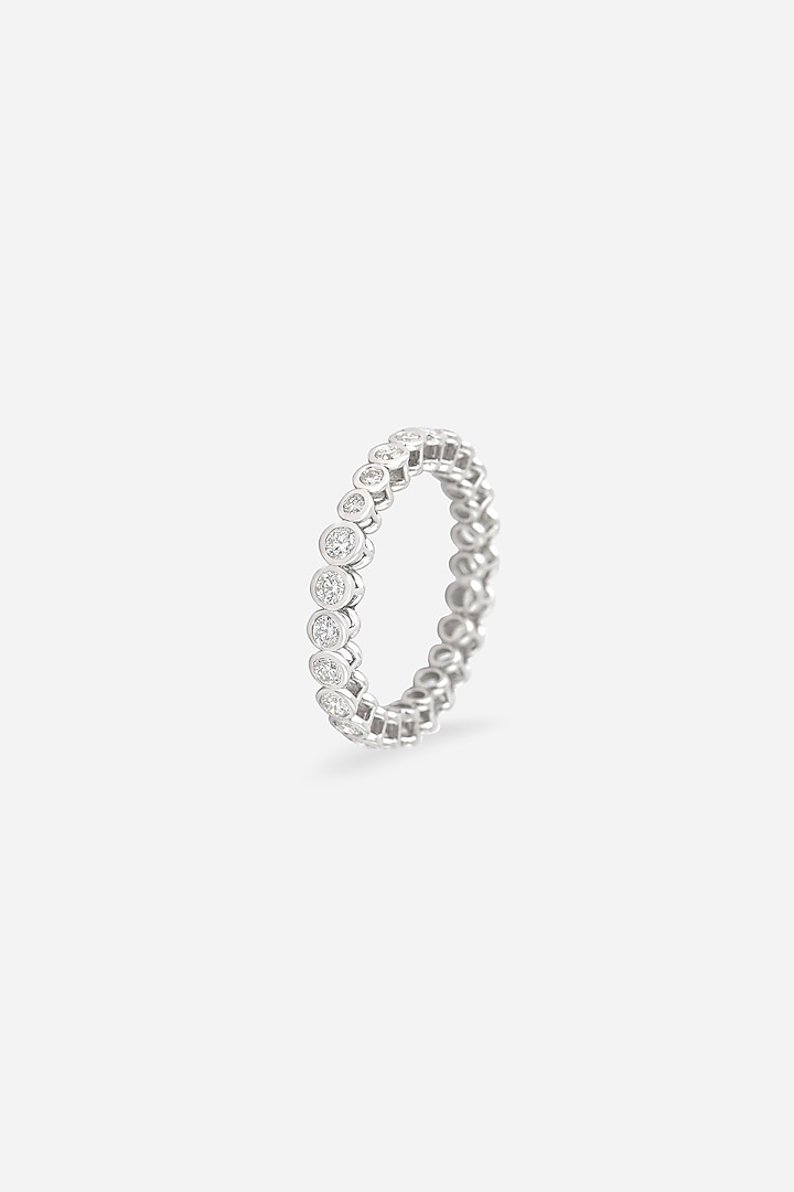 18kt White Rhodium Finish Diamond Halo Ring by Nornament at Pernia's Pop Up Shop