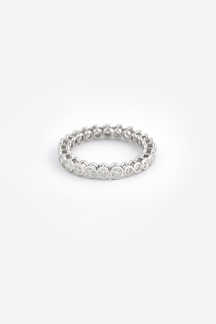 18kt White Rhodium Finish Diamond Halo Ring by Nornament at Pernia's Pop Up Shop